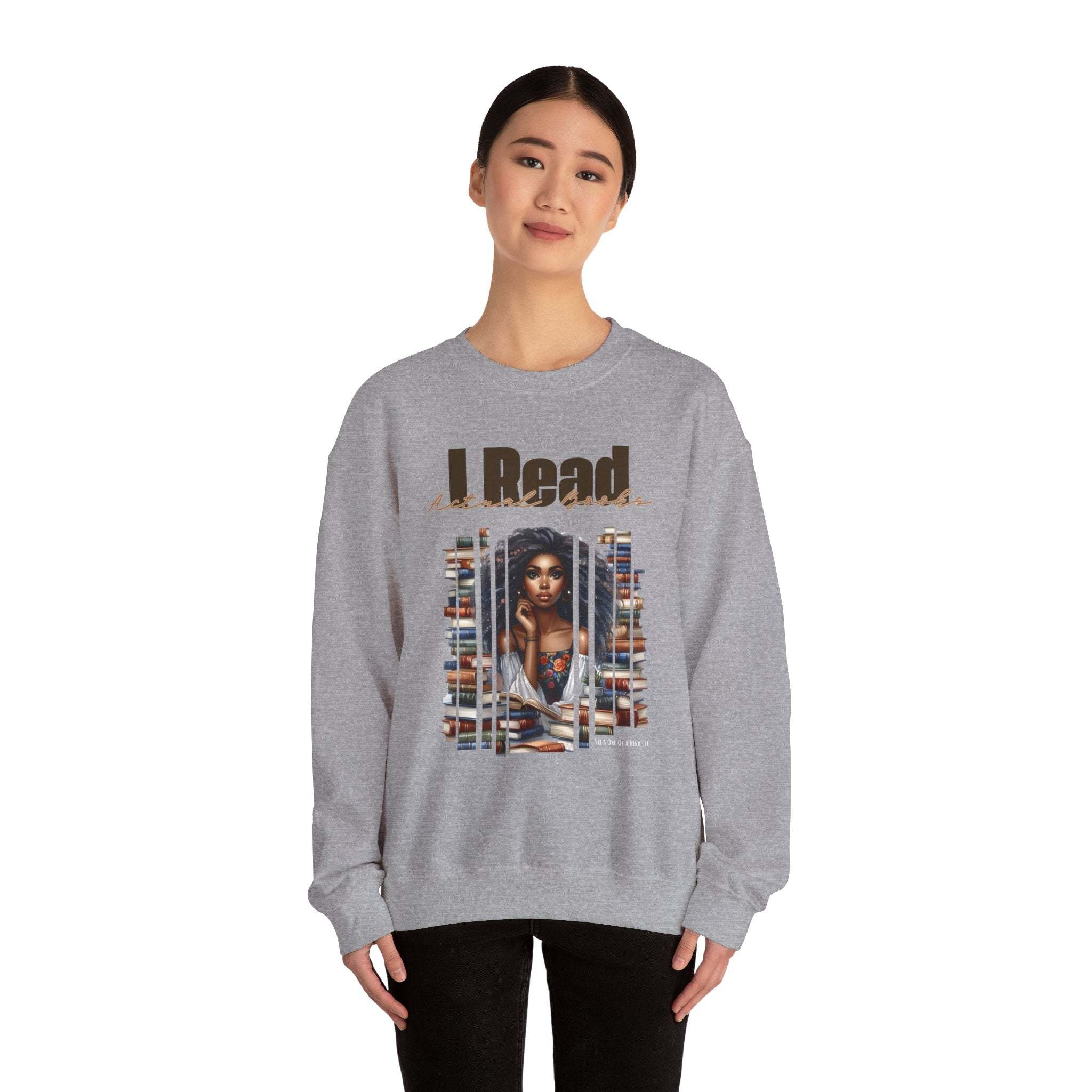 read actual books Unisex Heavy Blend™ Crewneck Sweatshirt
